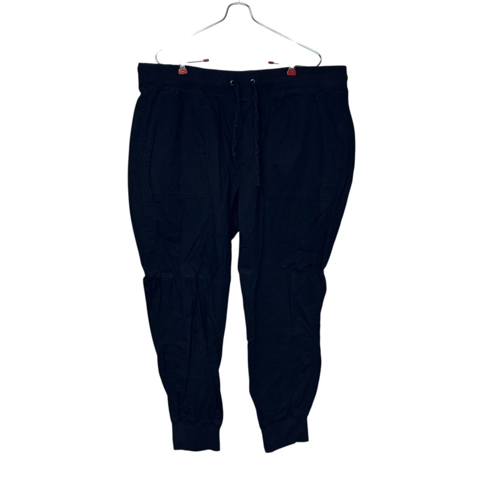 Gap Womens Pants Pull On Jogger Drawstring Pockets Streetwear Cotton Black XL